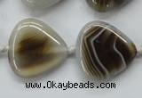 CAA527 15.5 inches 25*25mm triangle madagascar agate beads