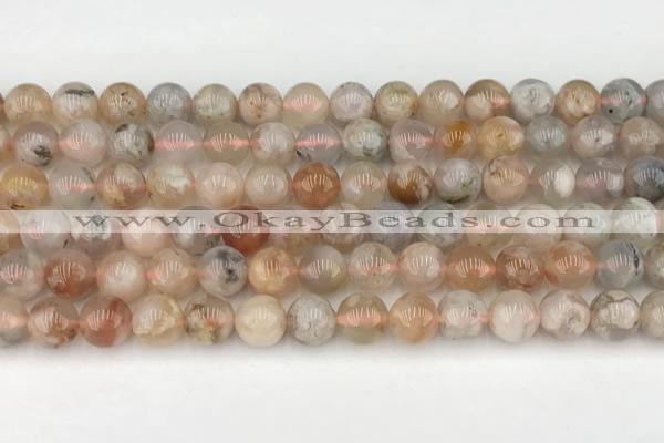 CAA5281 15.5 inches 8mm round sakura agate gemstone beads