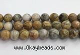 CAA5294 15.5 inches 12mm faceted round crazy lace agate beads wholesale