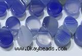 CAA5318 Top drilled 6*8mm flat teardrop line agate beads