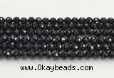 CAA5338 15.5 inches 8mm faceted round black onyx beads wholesale