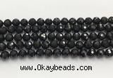 CAA5339 15.5 inches 10mm faceted round black onyx beads wholesale