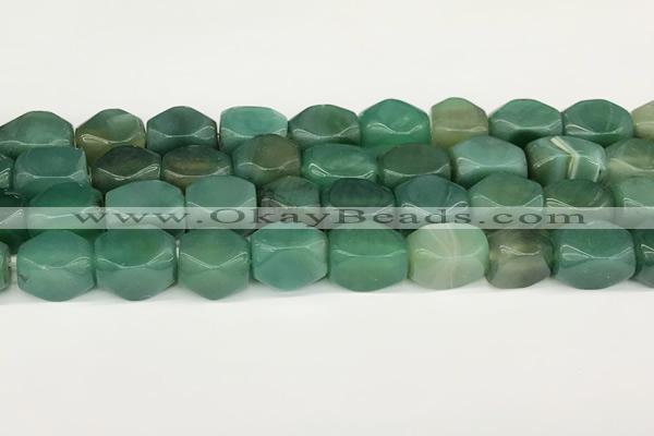 CAA5376 15.5 inches 10*12mm - 11*16mm faceted nuggets agate beads