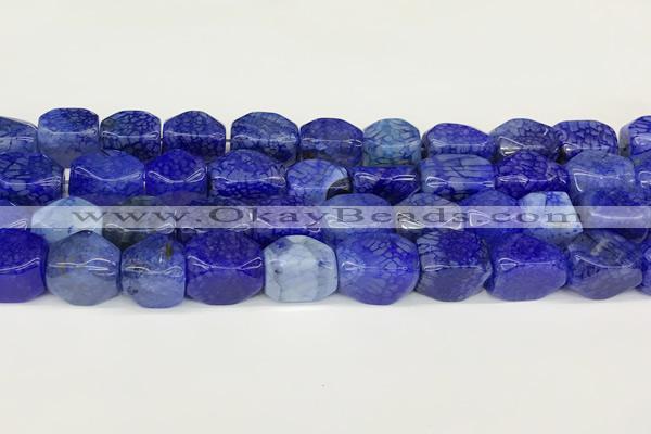 CAA5379 15.5 inches 10*12mm - 11*16mm faceted nuggets agate beads