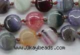 CAA541 15.5 inches 12mm flat round dyed madagascar agate beads