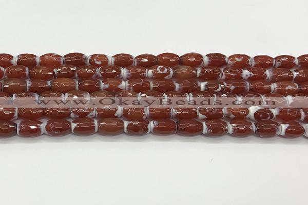 CAA5460 15.5 inches 8*12mm faceted rice agate beads