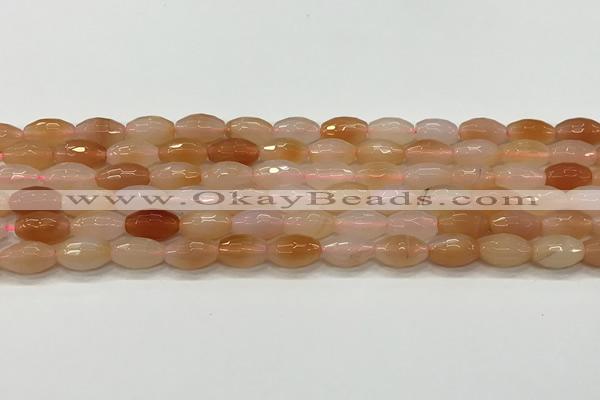 CAA5464 15.5 inches 8*12mm faceted rice agate beads