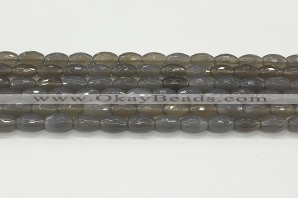 CAA5482 15.5 inches 8*12mm faceted rice agate beads