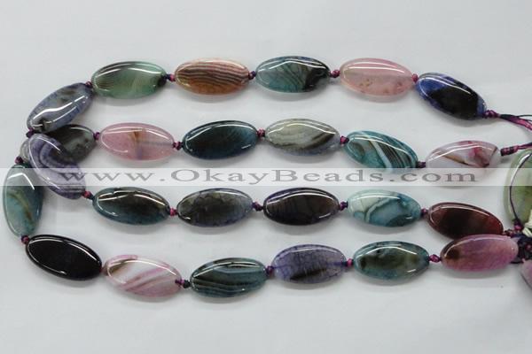 CAA551 15.5 inches 15*30mm oval dyed madagascar agate beads