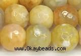 CAA5525 15 inches 10mm faceted round fire crackle agate beads