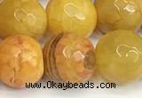 CAA5544 15 inches 12mm faceted round fire crackle agate beads