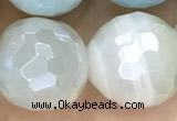 CAA5557 15 inches 12mm faceted round AB-color banded agate beads