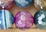 CAA5560 15 inches 10mm faceted round AB-color banded agate beads