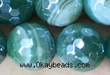 CAA5580 15 inches 10mm faceted round AB-color banded agate beads