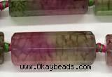 CAA5732 9*25mm - 10*28mm faceted nuggets dragon veins agate beads