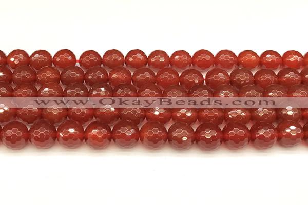 CAA5741 15 inches 8mm faceted round red agate beads