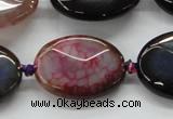 CAA579 15.5 inches 20*30mm faceted oval dragon veins agate beads