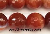 CAA5838 15 inches 12mm faceted round banded agate beads