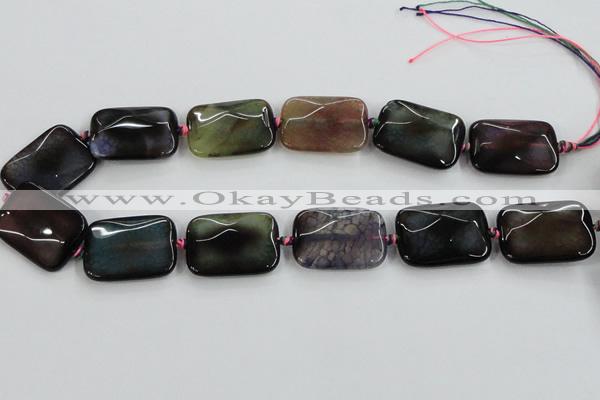 CAA590 15.5 inches 22*30mm faceted rectangle dragon veins agate beads