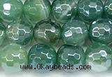 CAA5977 15 inches 6mm faceted round AB-color line agate beads