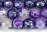 CAA5982 15 inches 6mm faceted round AB-color line agate beads