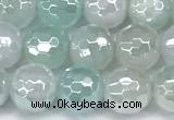 CAA6000 15 inches 6mm faceted round AB-color line agate beads