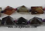 CAA603 15.5 inches 13*13*15mm pyramid dragon veins agate beads