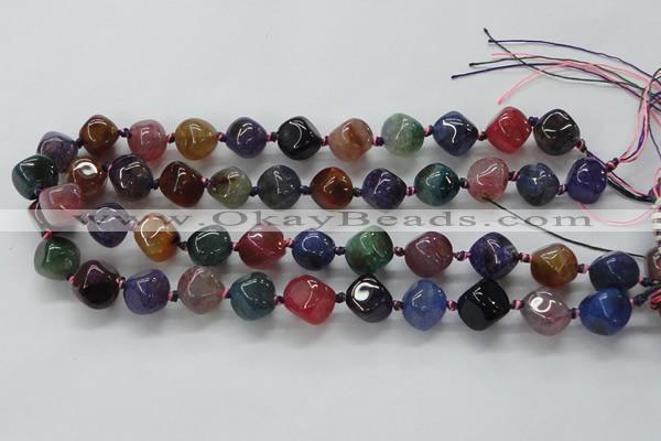 CAA607 15.5 inches 13*13mm nuggets dragon veins agate beads