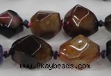 CAA608 15.5 inches 15*20mm faceted nuggets dragon veins agate beads