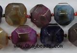 CAA609 15.5 inches 15*15mm faceted nuggets dragon veins agate beads