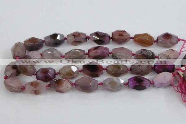 CAA611 15.5 inches 18*25mm faceted nuggets dragon veins agate beads