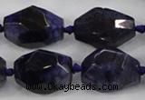 CAA612 15.5 inches 18*25mm faceted nuggets dragon veins agate beads