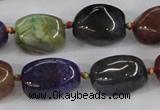 CAA616 15.5 inches 12*20mm nuggets dragon veins agate beads