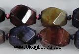 CAA618 15.5 inches 15*20mm faceted & twisted dragon veins agate beads