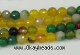 CAA708 15.5 inches 6mm faceted round fire crackle agate beads