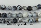 CAA709 15.5 inches 6mm faceted round fire crackle agate beads