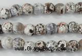 CAA711 15.5 inches 8mm faceted round fire crackle agate beads