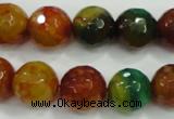 CAA718 15.5 inches 12mm faceted round fire crackle agate beads