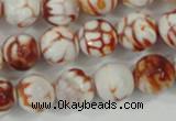 CAA723 15.5 inches 14mm faceted round fire crackle agate beads