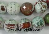 CAA731 15.5 inches 16mm faceted round fire crackle agate beads