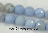 CAA739 15.5 inches 14mm faceted round blue lace agate beads wholesale