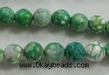 CAA800 15.5 inches 10mm faceted round fire crackle agate beads