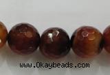 CAA814 15.5 inches 16mm faceted round fire crackle agate beads