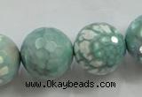 CAA823 15.5 inches 20mm faceted round fire crackle agate beads