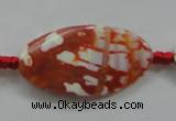 CAA841 15.5 inches 20*40mm twisted oval fire crackle agate beads