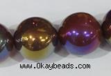 CAA875 15.5 inches 23mm round AB-color red agate beads