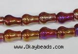 CAA881 15.5 inches 8*12mm pear-shaped AB-color red agate beads