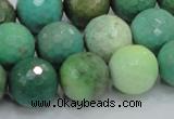 CAB11 15.5 inches 16mm faceted round green grass agate gemstone beads