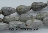 CAB144 15.5 inches 10*18mm teardrop bamboo leaf agate beads