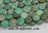 CAB25 15.5 inches 8mm coin green grass agate gemstone beads